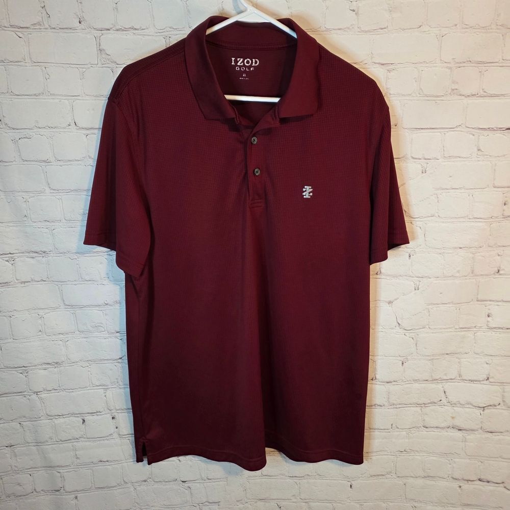 Izod Men's Burgundy Polo Shirt, Size XL